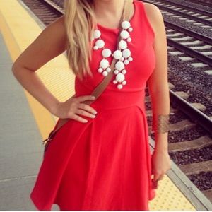 Bright red sleeveless dress